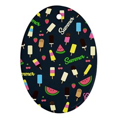 Summer Pattern Ornament (oval) by Valentinaart