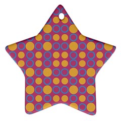 Colorful Geometric Polka Print Ornament (star) by dflcprints