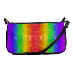 Striped Painted Rainbow Shoulder Clutch Bags by Brini