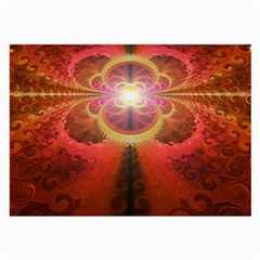 Liquid Sunset, A Beautiful Fractal Burst Of Fiery Colors Large Glasses Cloth by jayaprime