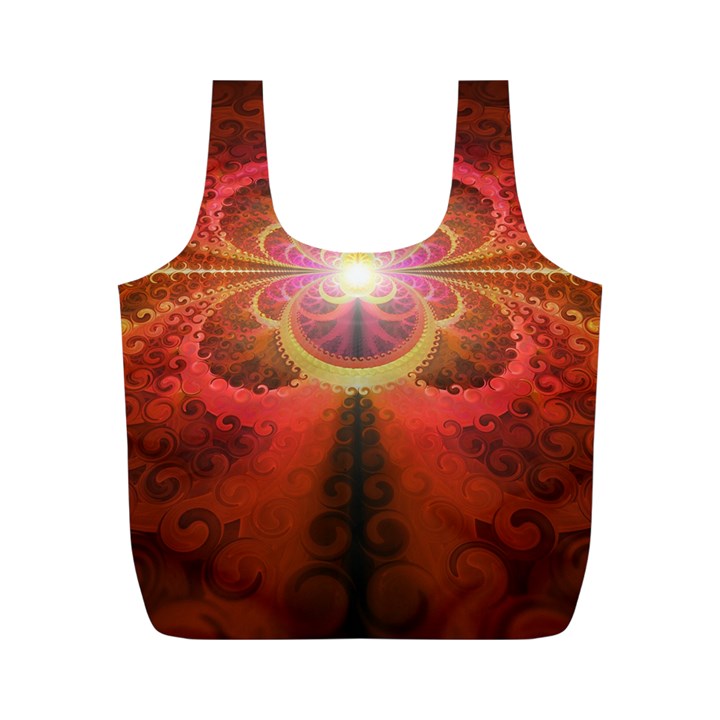 Liquid Sunset, A Beautiful Fractal Burst Of Fiery Colors Full Print Recycle Bags (M) 