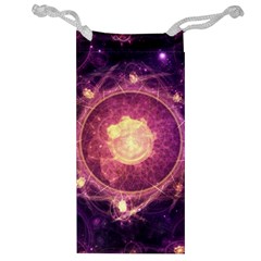 A Gold And Royal Purple Fractal Map Of The Stars Jewelry Bag