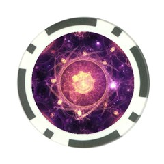 A Gold And Royal Purple Fractal Map Of The Stars Poker Chip Card Guard (10 Pack)