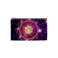 A Gold And Royal Purple Fractal Map Of The Stars Cosmetic Bag (small)  by jayaprime