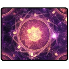 A Gold And Royal Purple Fractal Map Of The Stars Fleece Blanket (medium) 