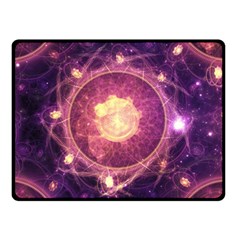 A Gold And Royal Purple Fractal Map Of The Stars Double Sided Fleece Blanket (small) 