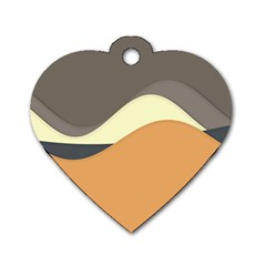 Wave Chevron Waves Material Dog Tag Heart (one Side)