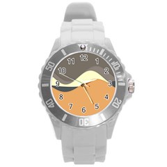 Wave Chevron Waves Material Round Plastic Sport Watch (l) by Mariart