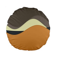 Wave Chevron Waves Material Standard 15  Premium Round Cushions