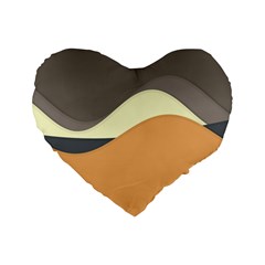 Wave Chevron Waves Material Standard 16  Premium Flano Heart Shape Cushions