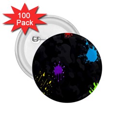 Black Camo Shot Spot Paint 2 25  Buttons (100 Pack)  by Mariart