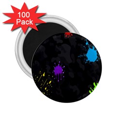 Black Camo Shot Spot Paint 2 25  Magnets (100 Pack) 