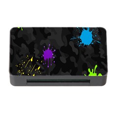 Black Camo Shot Spot Paint Memory Card Reader With Cf by Mariart