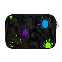 Black Camo Shot Spot Paint Apple Macbook Pro 17  Zipper Case by Mariart