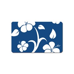 Blue Hawaiian Flower Floral Magnet (name Card)