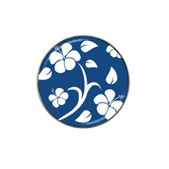 Blue Hawaiian Flower Floral Hat Clip Ball Marker