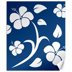 Blue Hawaiian Flower Floral Canvas 20  X 24   by Mariart