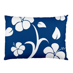 Blue Hawaiian Flower Floral Pillow Case by Mariart