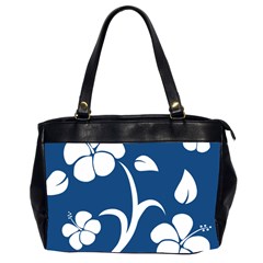 Blue Hawaiian Flower Floral Office Handbags (2 Sides)  by Mariart