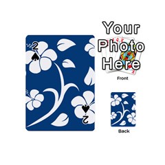 Blue Hawaiian Flower Floral Playing Cards 54 (mini)  by Mariart