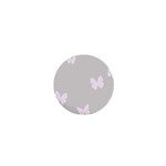 Butterfly Silhouette Organic Prints Linen Metallic Synthetic Wall Pink 1  Mini Magnets Front