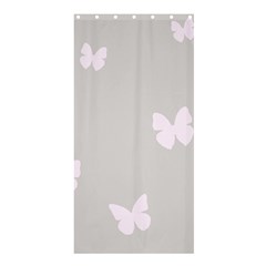 Butterfly Silhouette Organic Prints Linen Metallic Synthetic Wall Pink Shower Curtain 36  X 72  (stall)  by Mariart