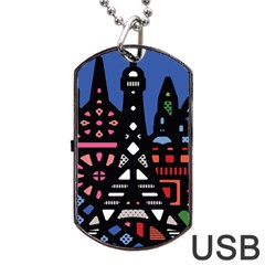 7 Wonders World Dog Tag Usb Flash (two Sides)