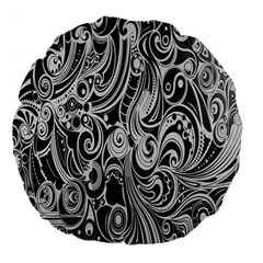Black White Shape Large 18  Premium Flano Round Cushions