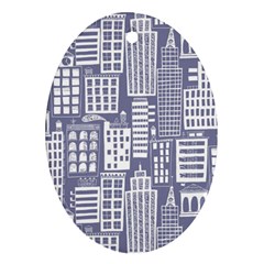 Building Citi Town Cityscape Ornament (oval) by Mariart