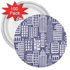 Building Citi Town Cityscape 3  Buttons (100 pack) 