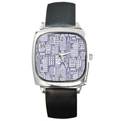 Building Citi Town Cityscape Square Metal Watch