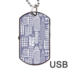 Building Citi Town Cityscape Dog Tag USB Flash (One Side)