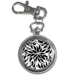 Flower Fish Black Swim Key Chain Watches by Mariart