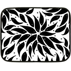 Flower Fish Black Swim Double Sided Fleece Blanket (mini)  by Mariart