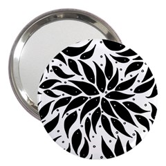 Flower Fish Black Swim 3  Handbag Mirrors