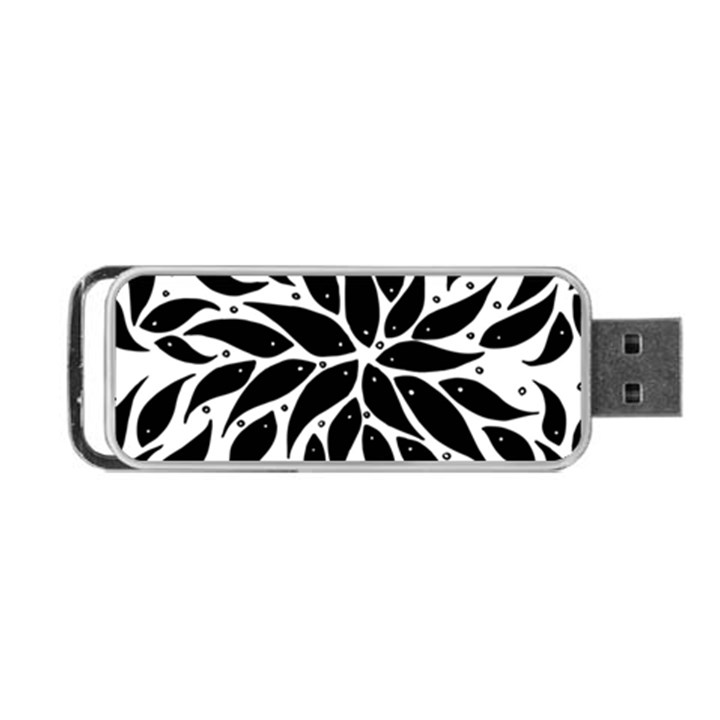 Flower Fish Black Swim Portable USB Flash (One Side)