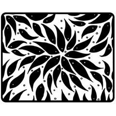 Flower Fish Black Swim Double Sided Fleece Blanket (medium) 