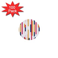 Geometric Line Vertical Rainbow 1  Mini Buttons (100 Pack)  by Mariart