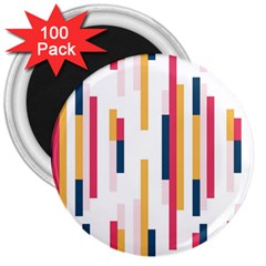 Geometric Line Vertical Rainbow 3  Magnets (100 Pack)