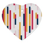 Geometric Line Vertical Rainbow Heart Ornament (Two Sides) Back