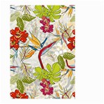 Flower Floral Red Green Tropical Small Garden Flag (Two Sides) Back