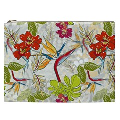 Flower Floral Red Green Tropical Cosmetic Bag (xxl)  by Mariart