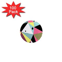 Geometric Polka Triangle Dots Line 1  Mini Magnets (100 Pack) 