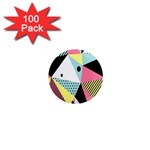 Geometric Polka Triangle Dots Line 1  Mini Magnets (100 pack)  Front