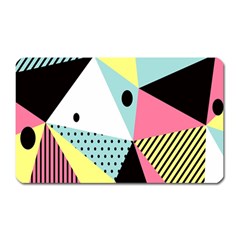 Geometric Polka Triangle Dots Line Magnet (rectangular) by Mariart