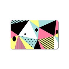 Geometric Polka Triangle Dots Line Magnet (name Card)