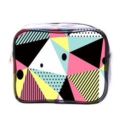 Geometric Polka Triangle Dots Line Mini Toiletries Bags