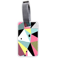 Geometric Polka Triangle Dots Line Luggage Tags (two Sides) by Mariart