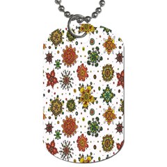 Flower Floral Sunflower Rose Pattern Base Dog Tag (two Sides)