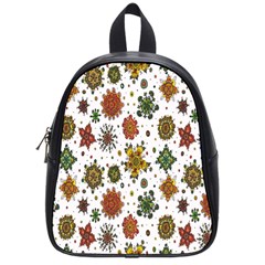 Flower Floral Sunflower Rose Pattern Base School Bags (small) 